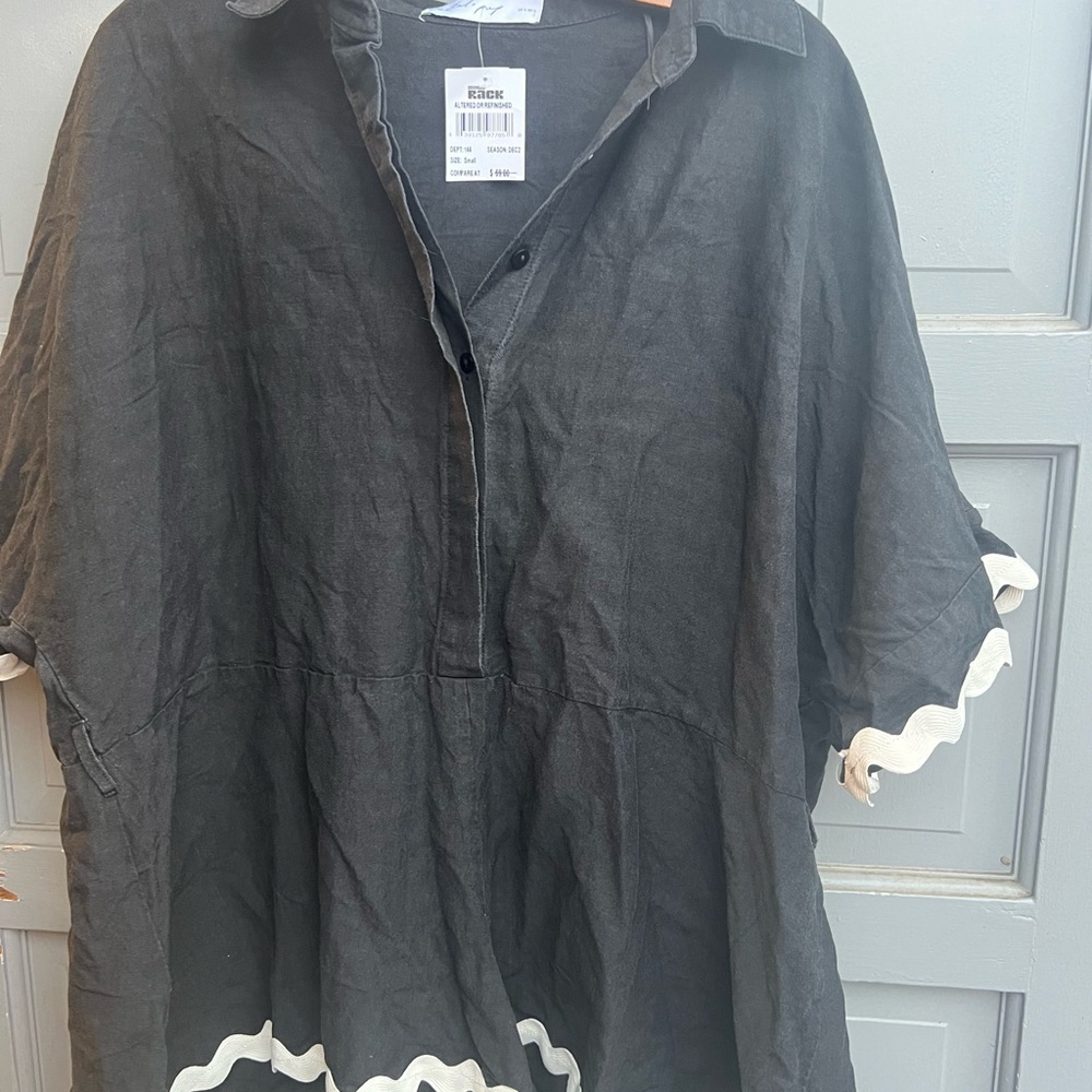 NWT Petal‎ and Pup Isabella cotton & linen bottom up black/white romper size s - Picture 14 of 14